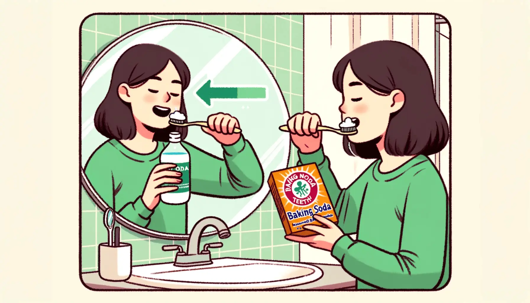 brushing teeth with baking soda