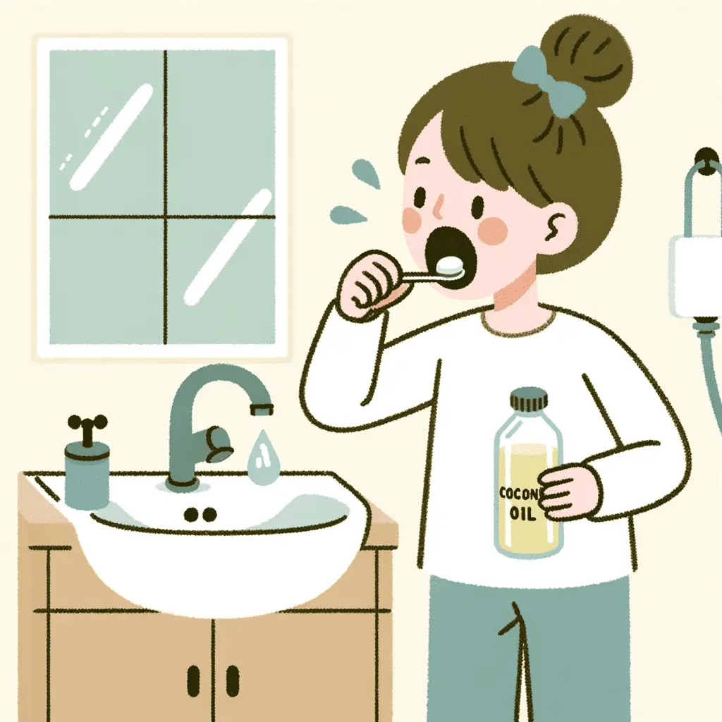 girl oil pulling
