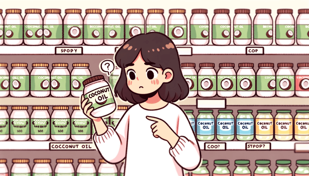 girl choosing coconut oil